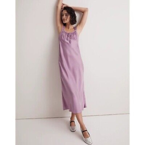 Madewell Square Neck Midi Dress in Lilac Purple size 4 - Picture 1 of 11